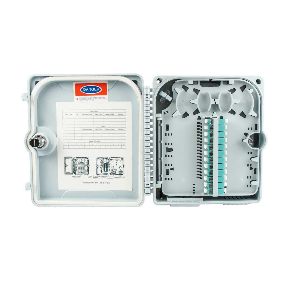 Outdoor Fiber Optic Terminal box, Empty (Holds 12 SC Simplex or 12 LC Duplex Adapters) 2
